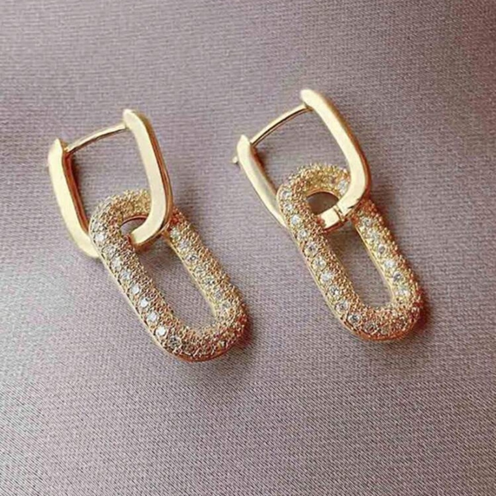 💛 Chain Link Hoop Earrings - Picture 3 of 4